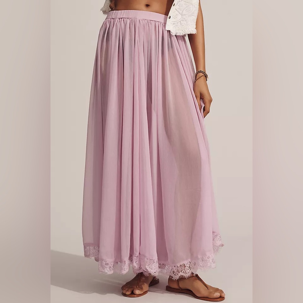 NWT Anthropologie Sheer Maxi Skirt